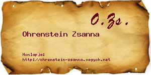 Ohrenstein Zsanna névjegykártya